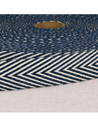 Sangle chinée chevrons - Bleu marine
