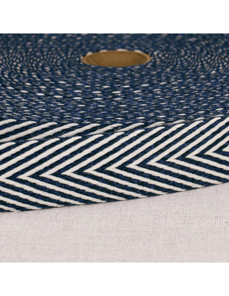 Sangle chinée chevrons - Bleu marine