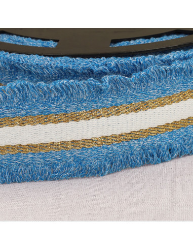 Sangle frangette lurex - Bleu