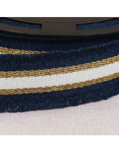 Sangle frangette lurex - Bleu marine