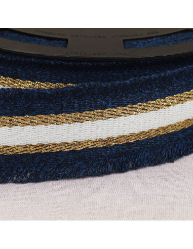 Sangle frangette lurex - Bleu marine