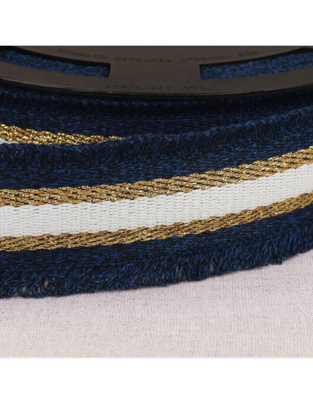 Sangle frangette lurex - Bleu marine