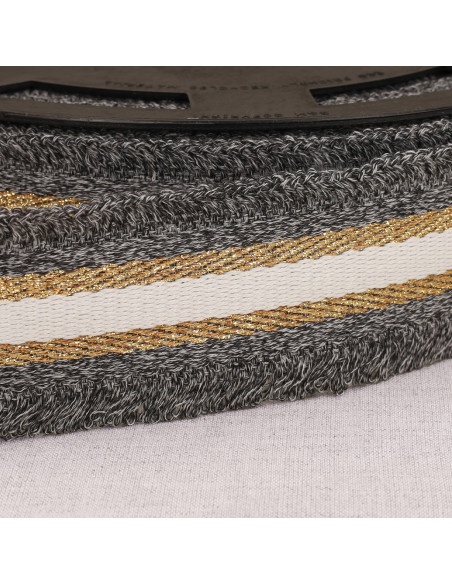 Sangle frangette lurex - Gris