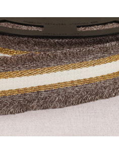 Sangle frangette lurex - Marron