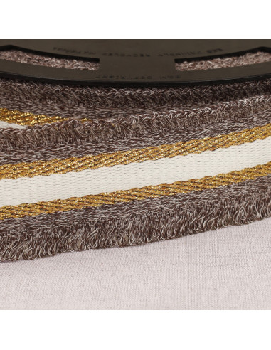 Sangle frangette lurex - Marron
