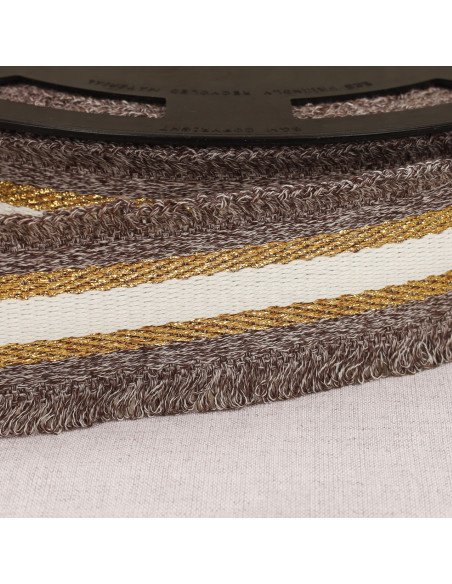 Sangle frangette lurex - Marron