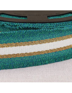 Sangle frangette lurex - Bleu canard
