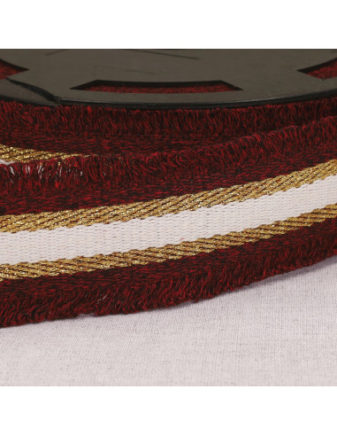 Sangle frangette lurex - Bordeaux