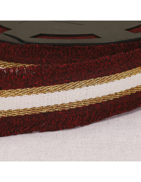 Sangle frangette lurex - Bordeaux