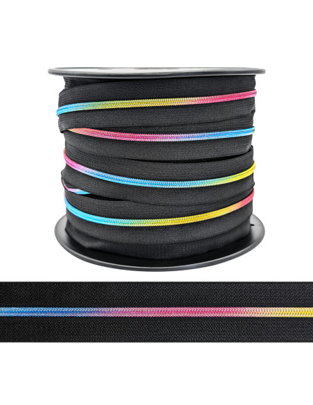 Fermeture nylon 5 mm lurex - Arc-en-ciel