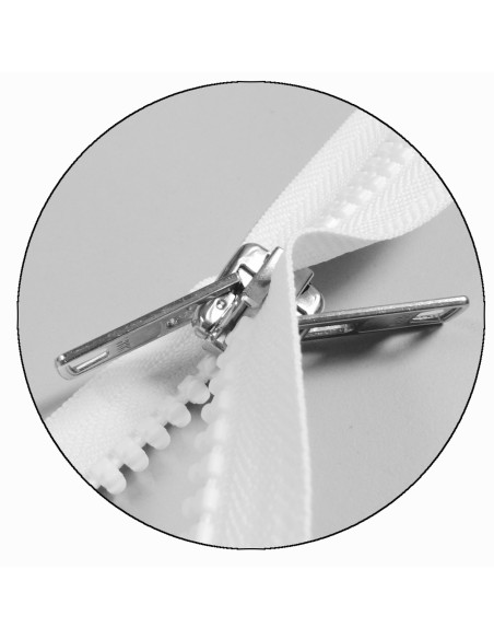 Fermeture séparable synthétique spécial tente et camping YKK - Blanc