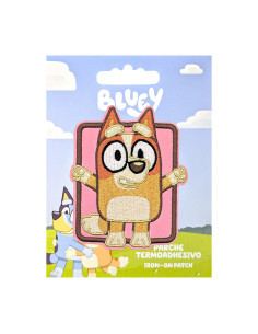 Ecusson brodé Bluey - Bingo fond rose