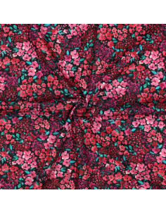 Tissu popeline de coton - Louise - Fond noir