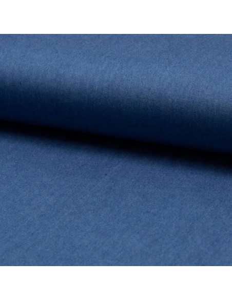 Tissu viscose chambray - Bleu moyen