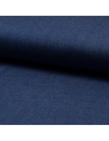 Tissu viscose chambray - Bleu jeans