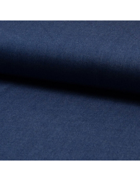 Tissu viscose chambray - Bleu jeans