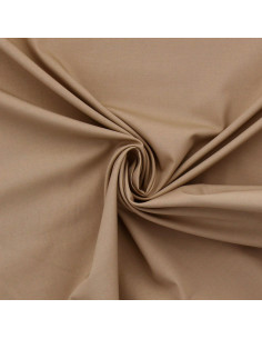 Tissu popeline de coton stretch - Camel