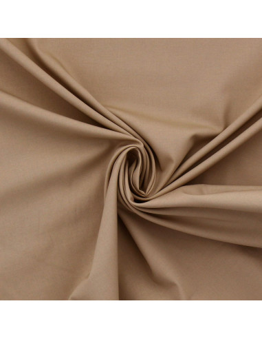 Tissu popeline de coton stretch - Camel