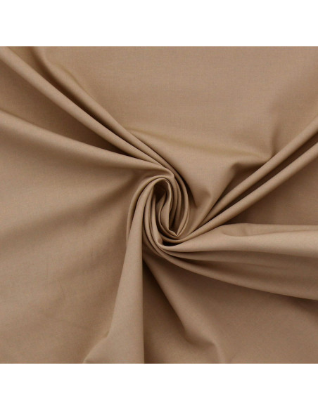 Tissu popeline de coton stretch - Camel