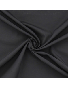 Tissu popeline de coton stretch - Gris anthracite