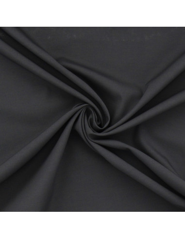 Tissu popeline de coton stretch - Gris anthracite