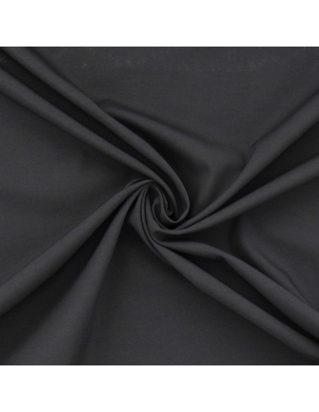 Tissu popeline de coton stretch - Gris anthracite