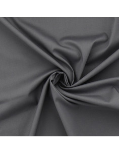 Tissu popeline de coton stretch - Gris