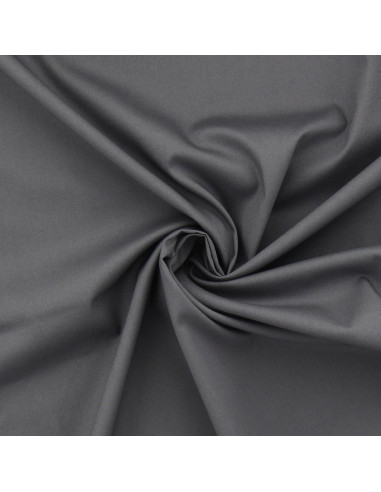 Tissu popeline de coton stretch - Gris