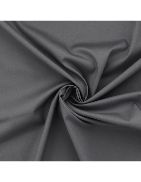 Tissu popeline de coton stretch - Gris
