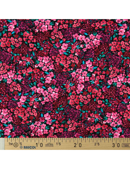 Tissu popeline de coton - Louise - Fond noir