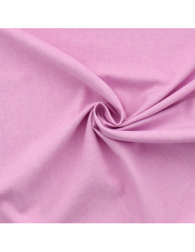 Tissu coton lin - Rose bonbon