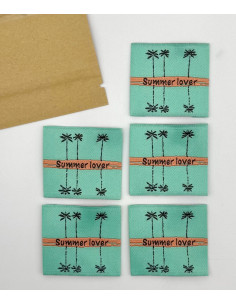 Lot de 5 étiquettes tissées à coudre Summer love 2