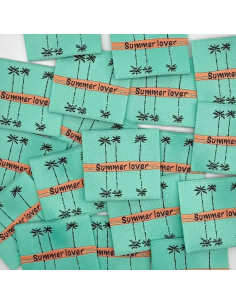 Lot de 5 étiquettes tissées à coudre Summer love