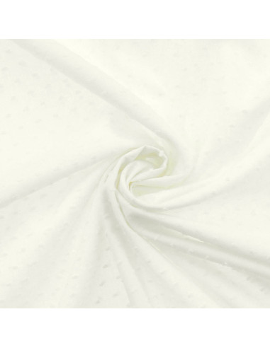 Tissu coton plumetis - Écru
