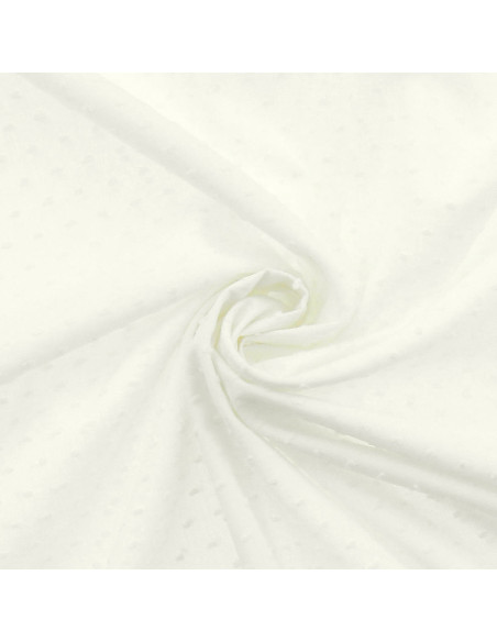 Tissu coton plumetis - Écru