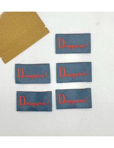 Lot de 5 étiquettes tissées à coudre Dinguerie