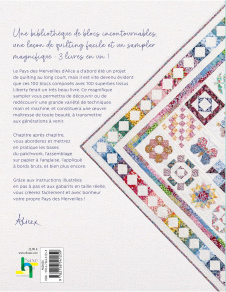 Livre 1 quilt, 100 blocs - Alice aux pays des merveilles