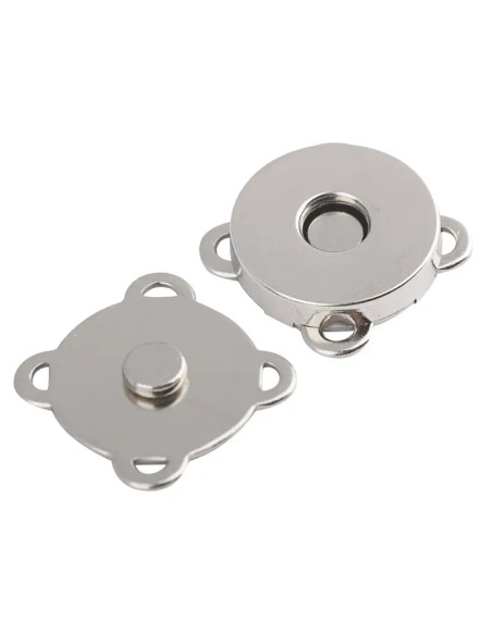 Boutons-pression magnétiques 18 mm à coudre - Argent