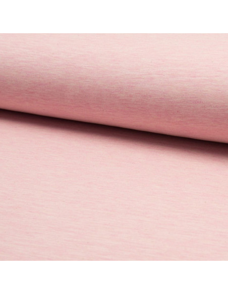 Tissu jogging mélangé - Rose