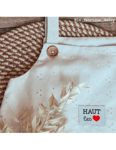 Lot de 5 étiquettes tissées - Haut les coeurs