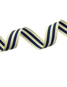 Galon stripes métal - Bleu marine et or