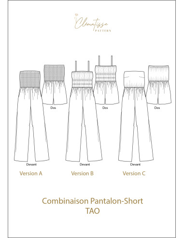 Patron de combinaison Tao - Clématisse Pattern
