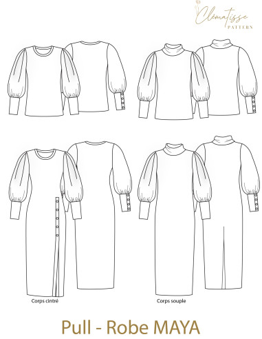 Patron de robe-pull Maya - Clématisse Pattern