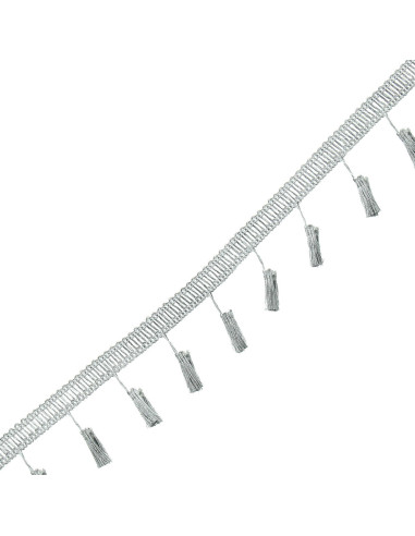 Galon pompons lurex - Argent