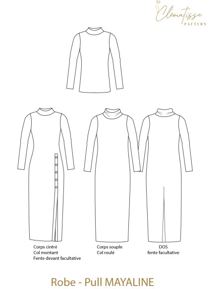 Patron de robe-pull Mayaline - Clématisse Pattern