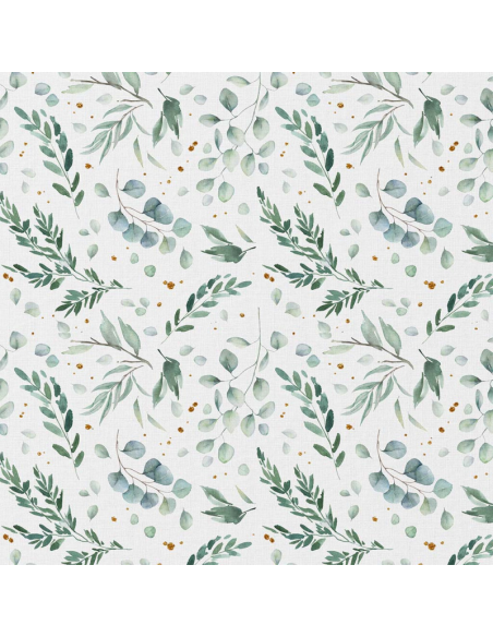 Tissu popeline de coton - Ito blanc et vert