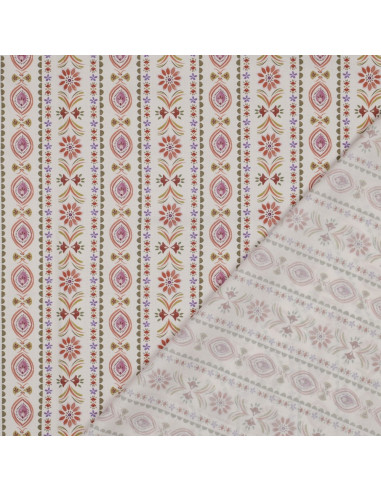 Tissu popeline de coton - Juliette fond écru