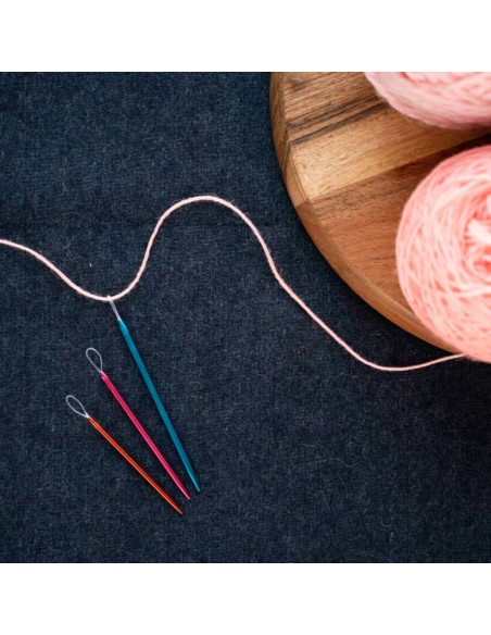 Aiguilles laine aluminium avec boucle nylon