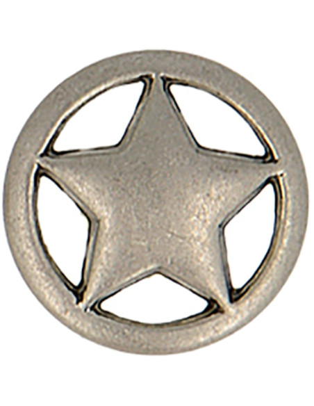 Bouton étoile métal - Acier