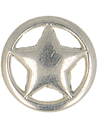 Bouton étoile métal - Argent